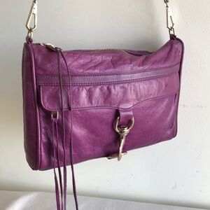 Rebecca Minkoff MAC bag in fuscia pink leather Large size MAC crossbody gold cha